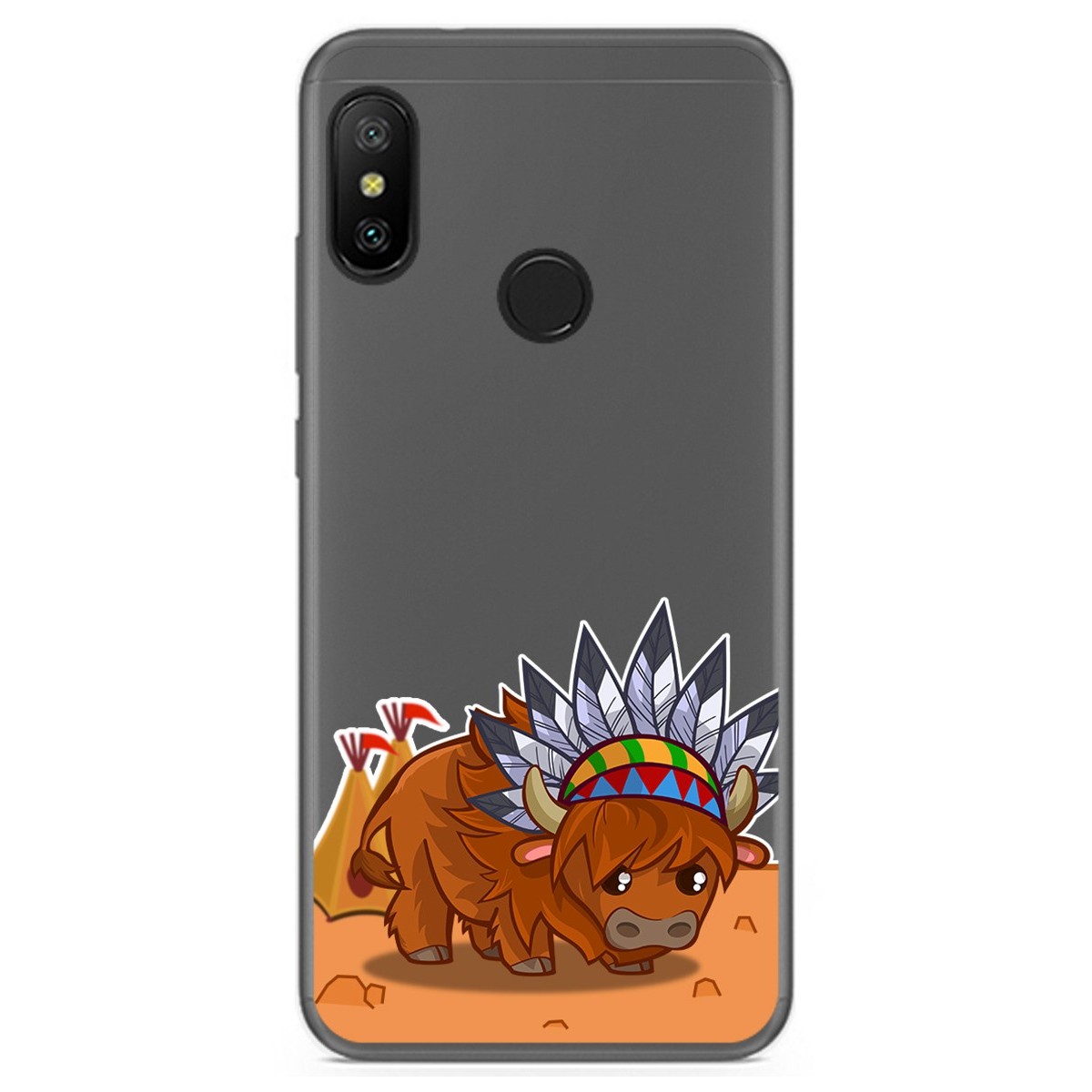 Funda Gel Transparente para Xiaomi Redmi 6 Pro / Mi A2 Lite diseño Bufalo Dibujos