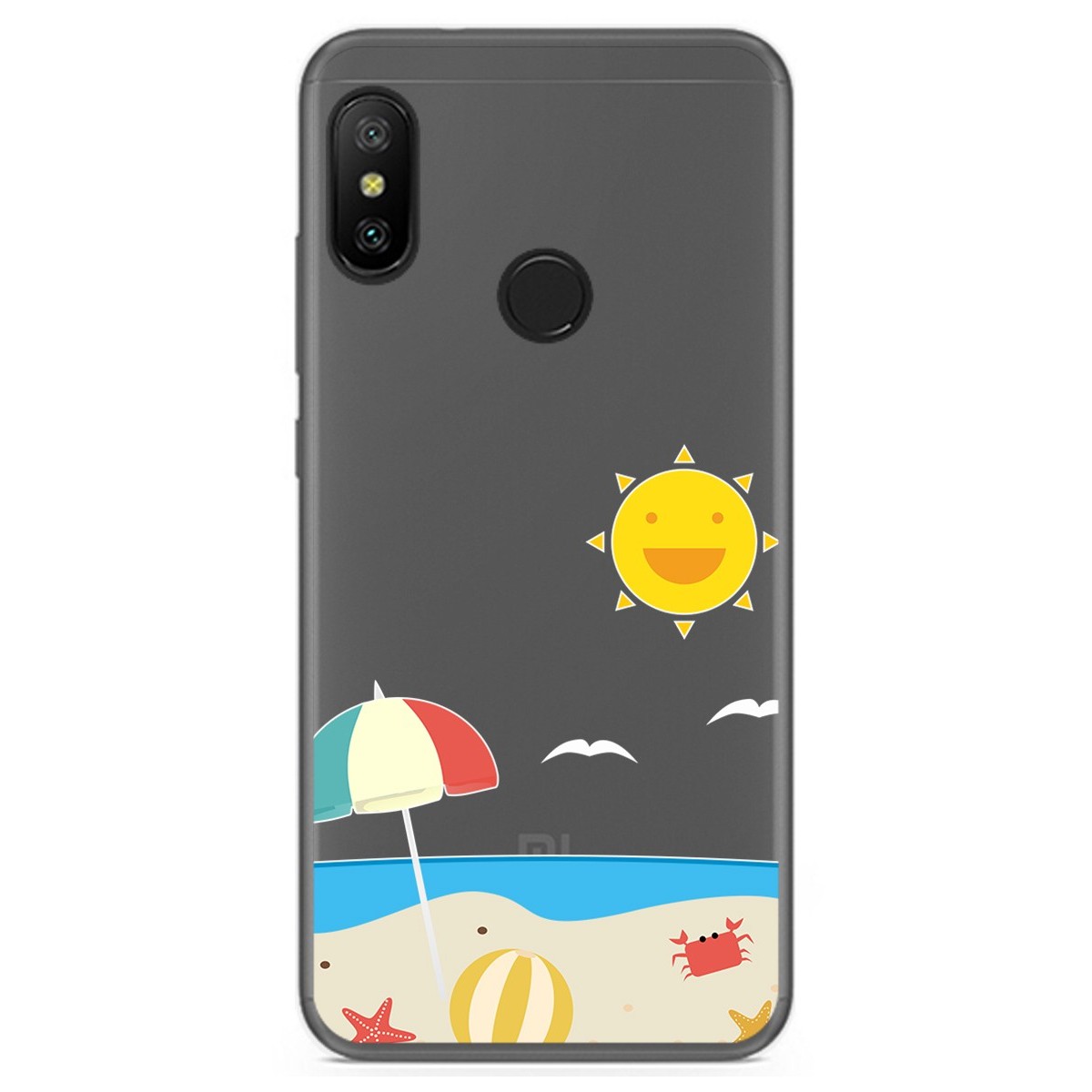 Funda Gel Transparente para Xiaomi Redmi 6 Pro / Mi A2 Lite diseño Playa Dibujos