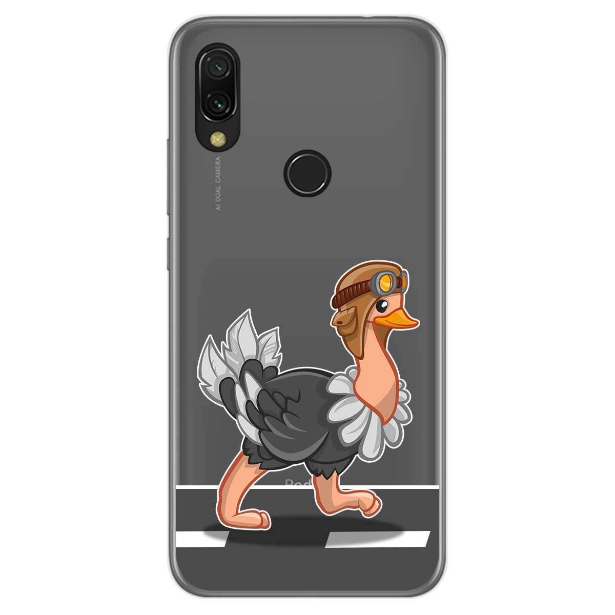 Funda Gel Transparente para Xiaomi Redmi 7 diseño Avestruz Dibujos