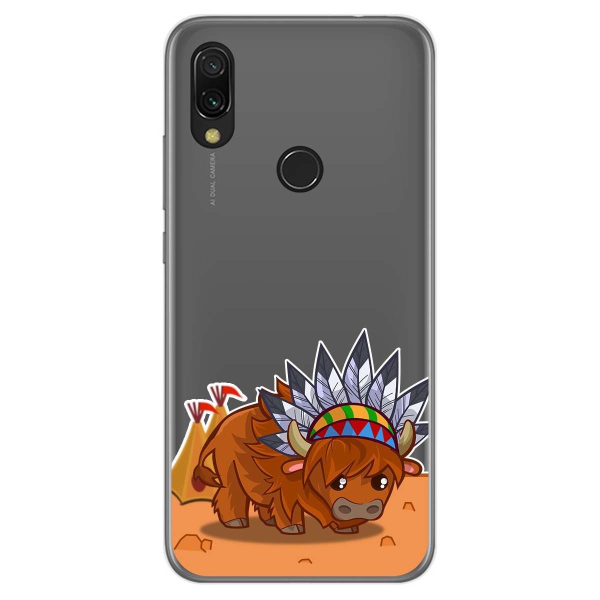 Funda Gel Transparente para Xiaomi Redmi 7 diseño Bufalo Dibujos