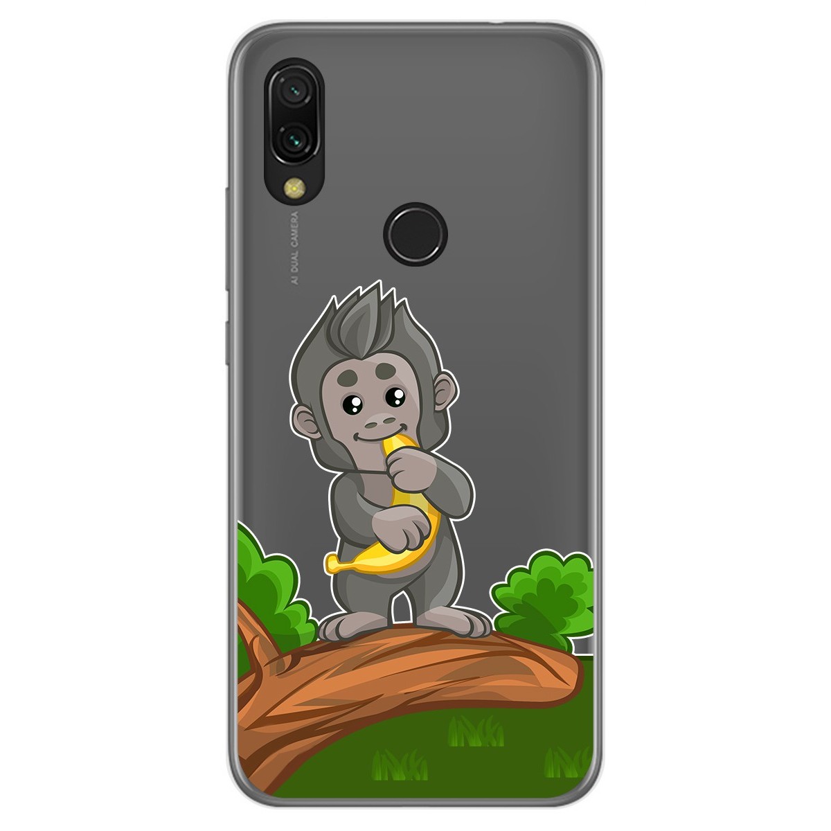 Funda Gel Transparente para Xiaomi Redmi 7 diseño Mono Dibujos