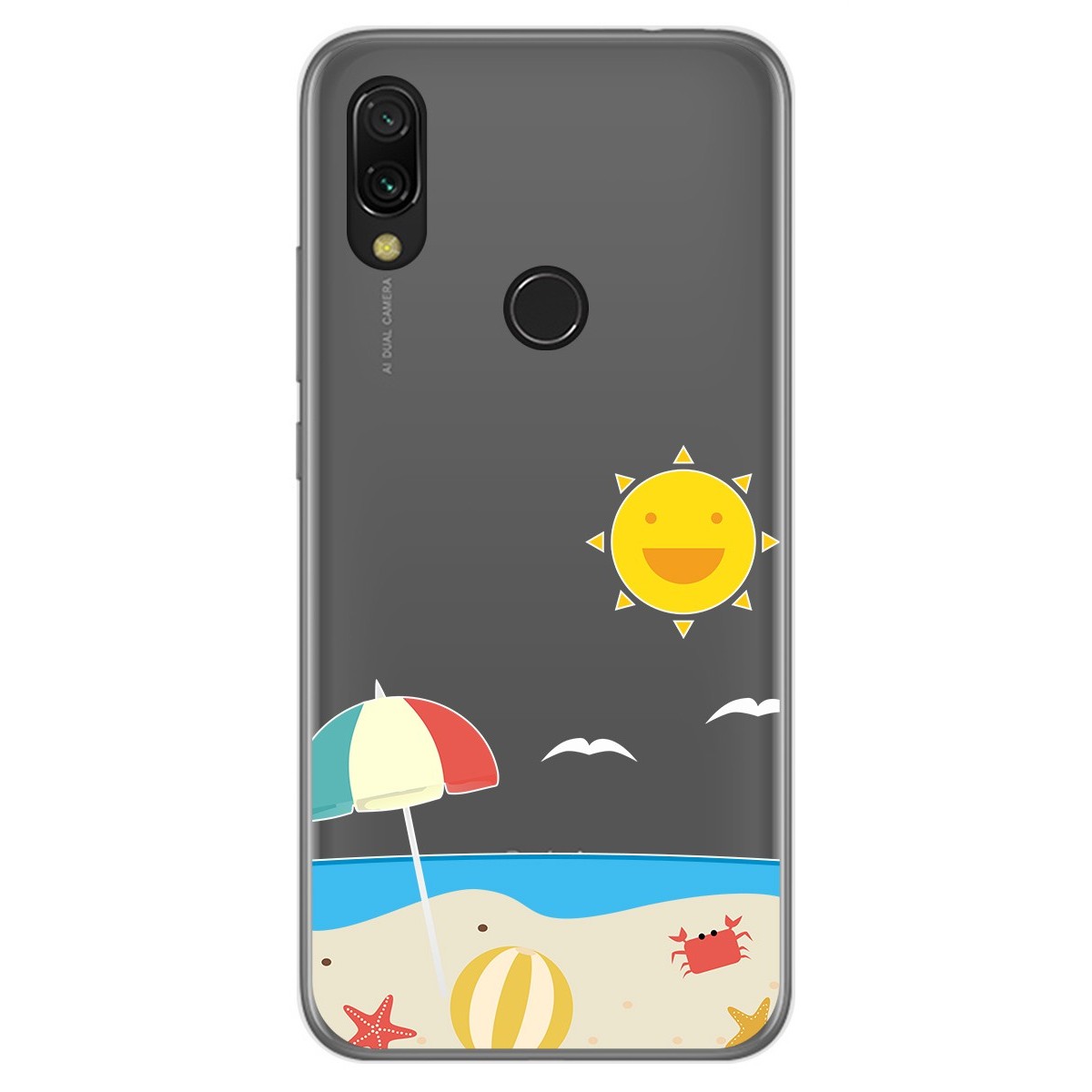 Funda Gel Transparente para Xiaomi Redmi 7 diseño Playa Dibujos