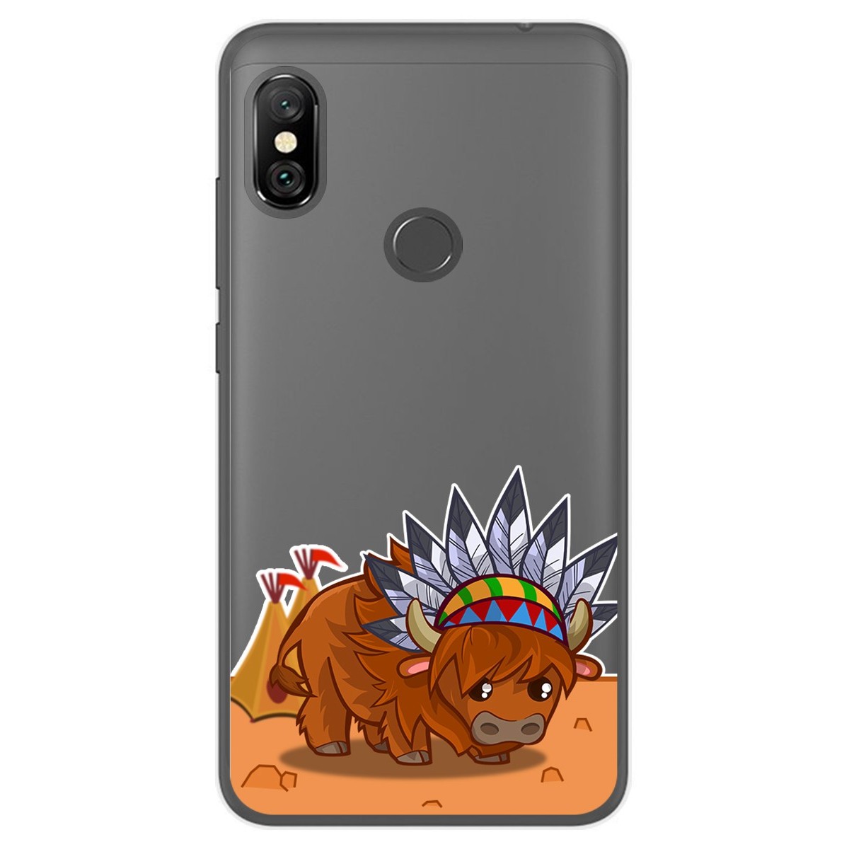 Funda Gel Transparente para Xiaomi Redmi Note 6 Pro diseño Bufalo Dibujos