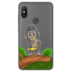 Funda Gel Transparente para Xiaomi Redmi Note 6 Pro diseño Mono Dibujos