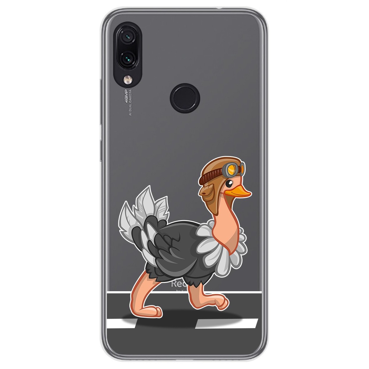 Funda Gel Transparente para Xiaomi Redmi Note 7 diseño Avestruz Dibujos
