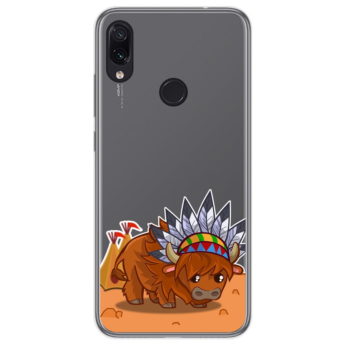 Funda Gel Transparente para Xiaomi Redmi Note 7 diseño Bufalo Dibujos