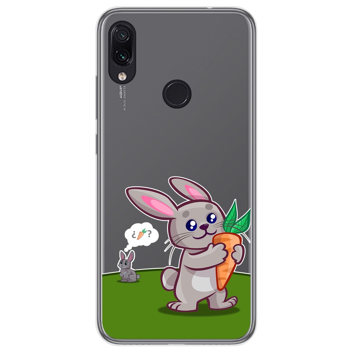 Funda Gel Transparente para Xiaomi Redmi Note 7 diseño Conejo Dibujos