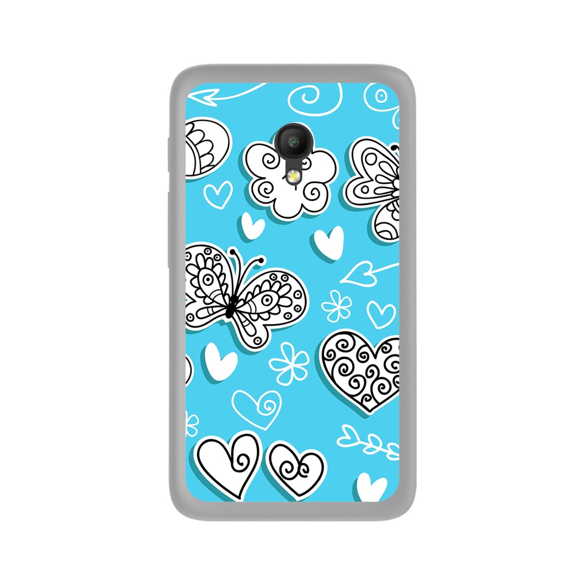 Funda Gel Tpu para Orange Rise 51 / Alcatel Pixi 4 (5) 4G / Vodafone Smart Turbo 7 Diseño Mariposas Dibujos