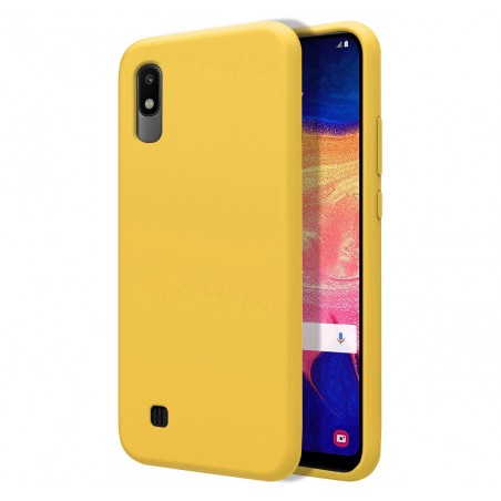 Funda Silicona Líquida Ultra Suave para Samsung Galaxy A10 color Amarilla