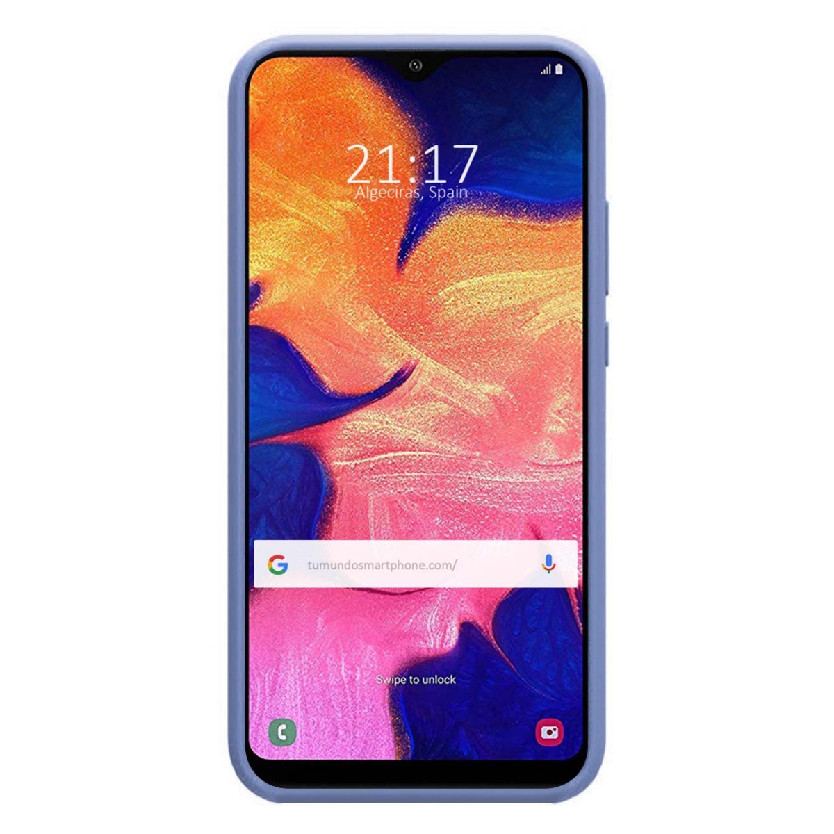 Funda Silicona Líquida Ultra Suave para Samsung Galaxy A10 color Azul Celeste