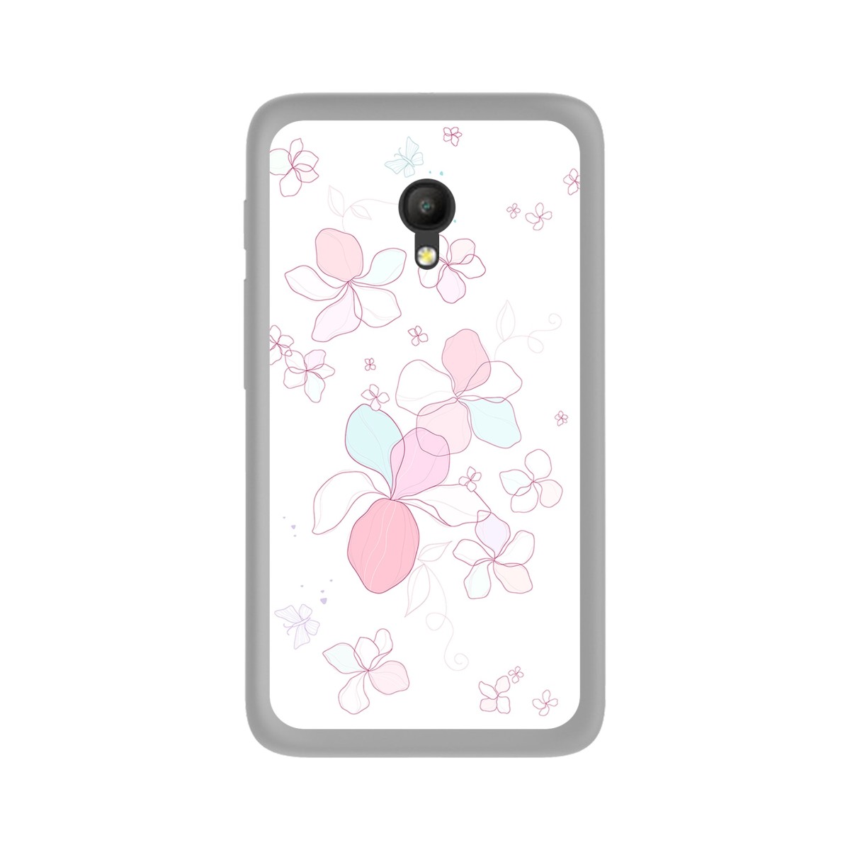 Funda Gel Tpu para Orange Rise 51 / Alcatel Pixi 4 (5) 4G / Vodafone Smart Turbo 7 Diseño Flores-Minimal Dibujos
