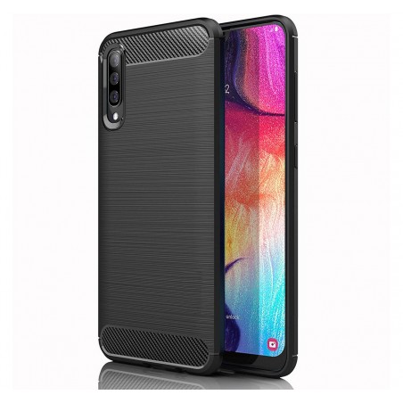 Funda Gel Tpu Tipo Carbon Negra para Samsung Galaxy A80