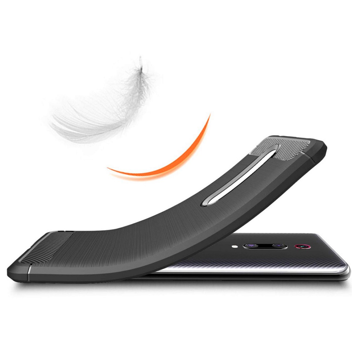 Funda Gel Tpu Tipo Carbon Negra para Xiaomi Mi 9T / Mi 9T Pro