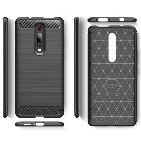 Funda Gel Tpu Tipo Carbon Negra para Xiaomi Mi 9T / Mi 9T Pro