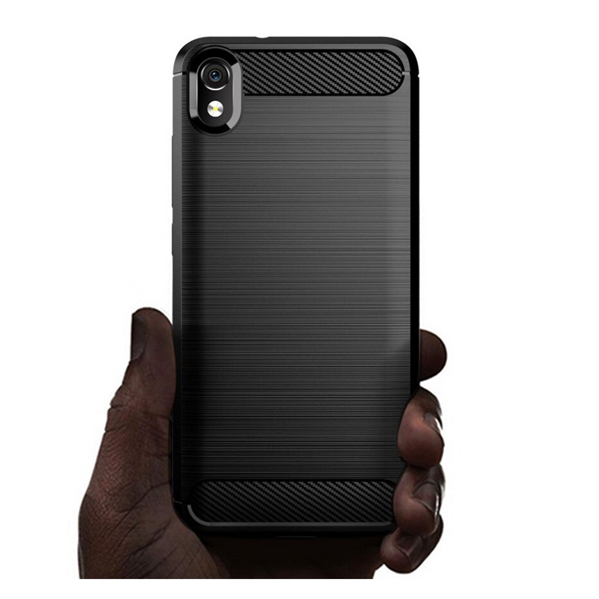 Funda Gel Tpu Tipo Carbon Negra para Xiaomi Redmi 7A