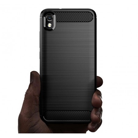 Funda Gel Tpu Tipo Carbon Negra para Xiaomi Redmi 7A