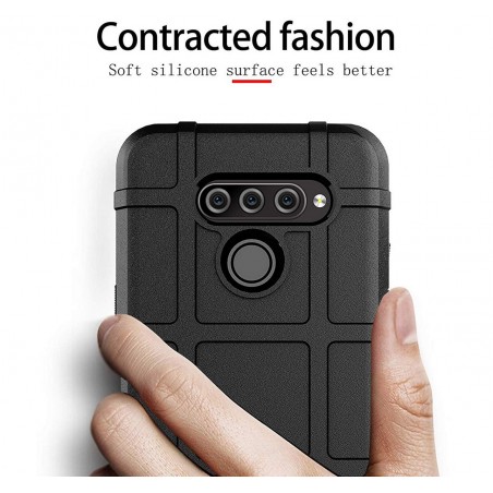 Funda Armor Rugged Shield Antigolpes para Lg Q60 / K50 color Negra