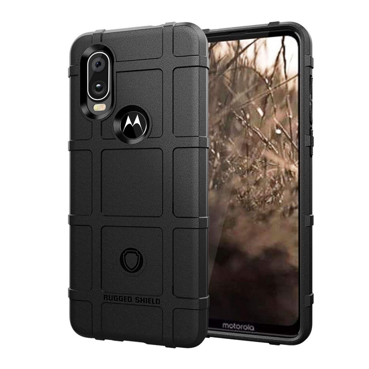 Funda Armor Rugged Shield Antigolpes para Motorola One Vision color Negra