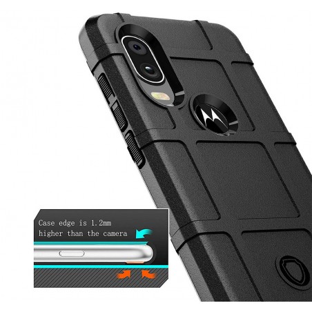 Funda Armor Rugged Shield Antigolpes para Motorola One Vision color Negra