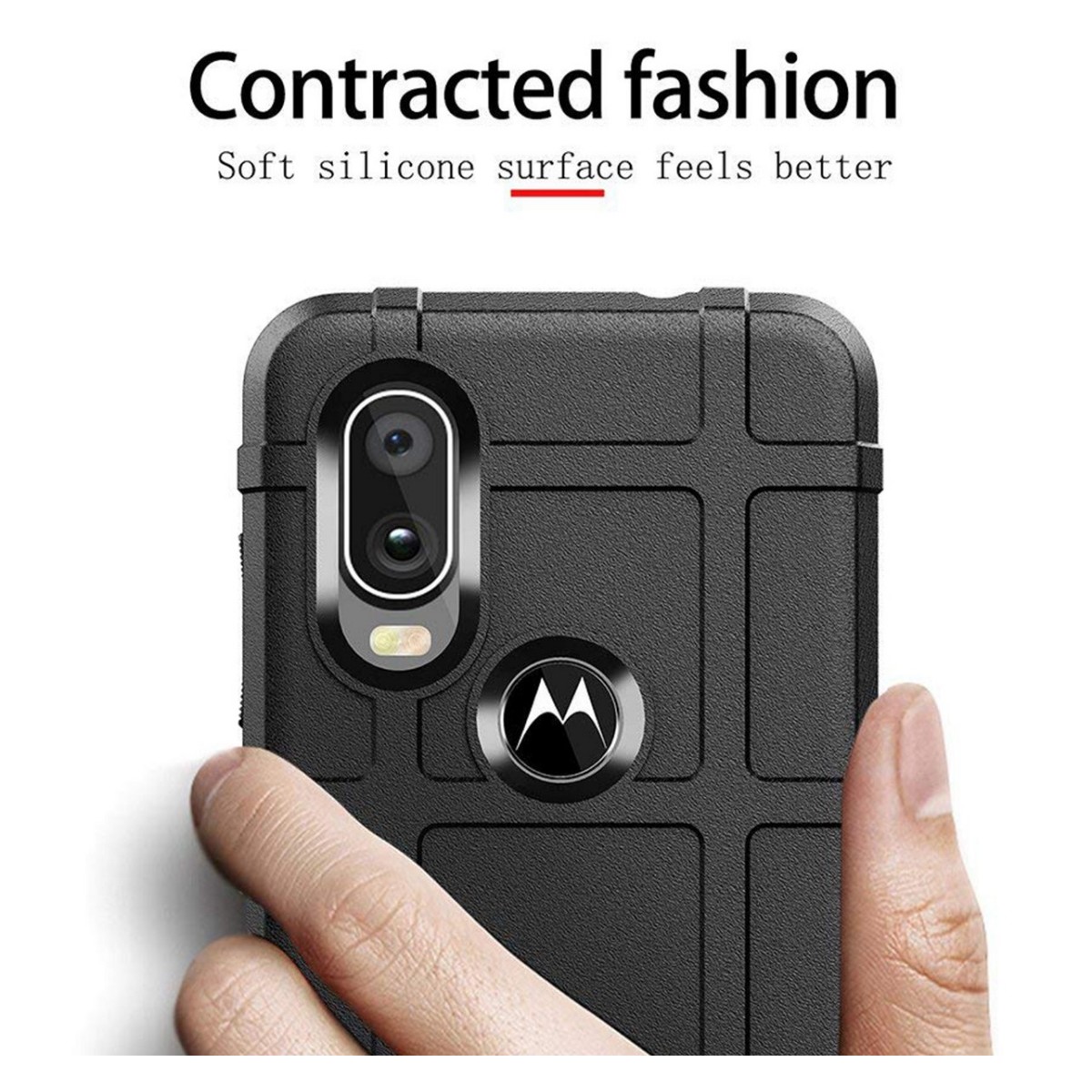 Funda Armor Rugged Shield Antigolpes para Motorola One Vision color Negra