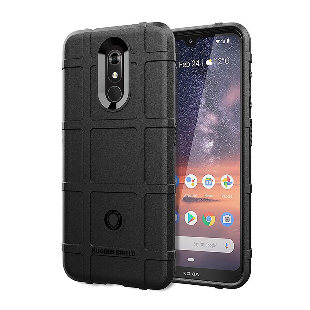 Funda Armor Rugged Shield Antigolpes para Nokia 3.2 color Negra