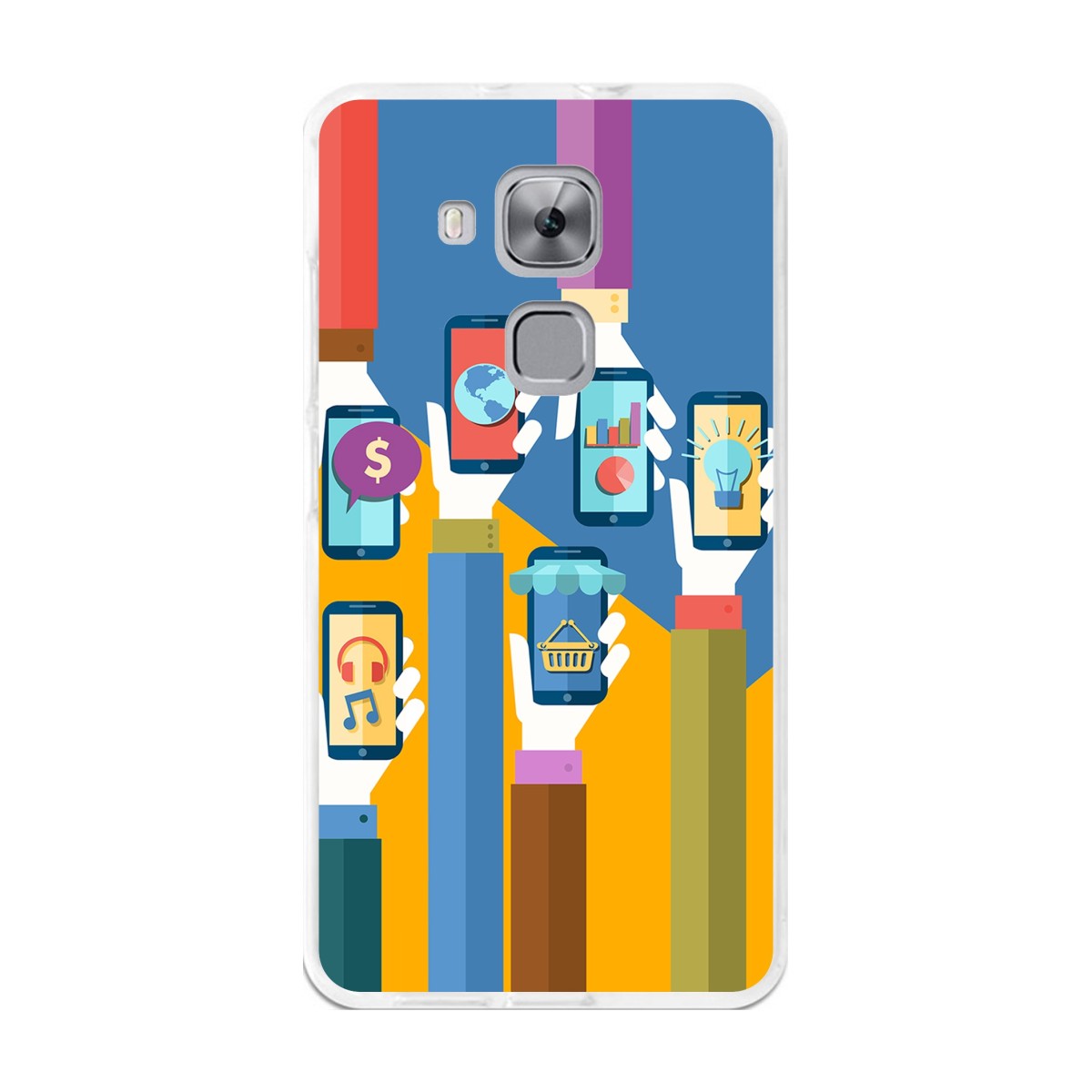 Funda Gel Tpu para Huawei Nova Plus Diseño Apps Dibujos