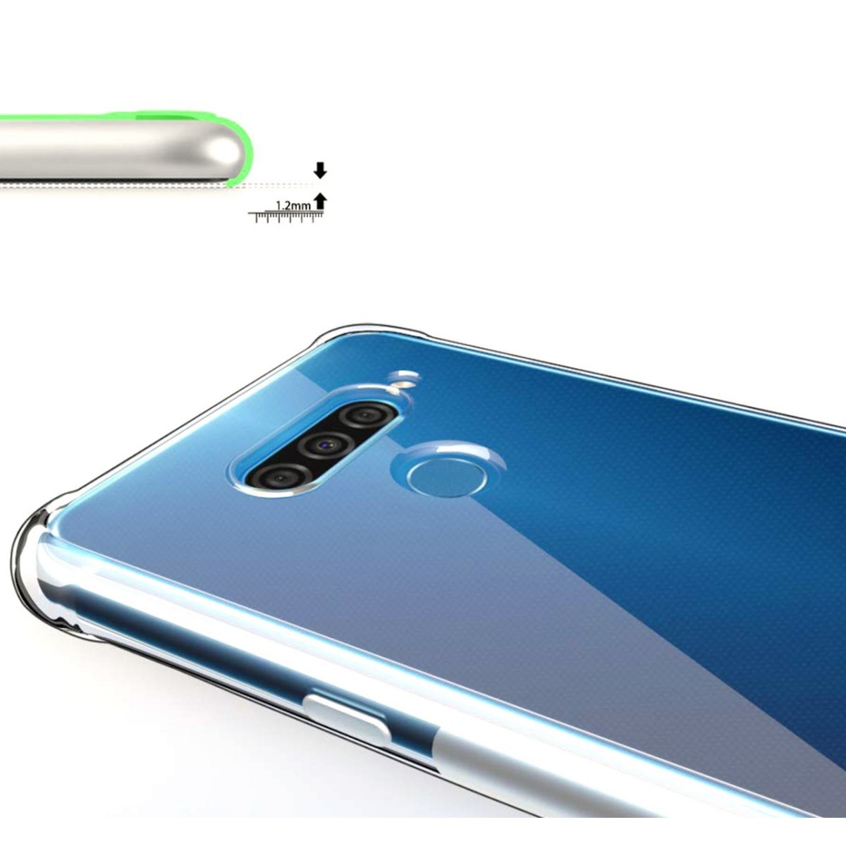 Funda Gel Tpu Anti-Shock Transparente para Lg Q60 / K50