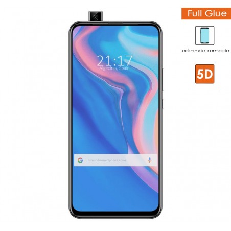 Protector Cristal Templado Completo 5D Full Glue Negro para Huawei P Smart Z Vidrio