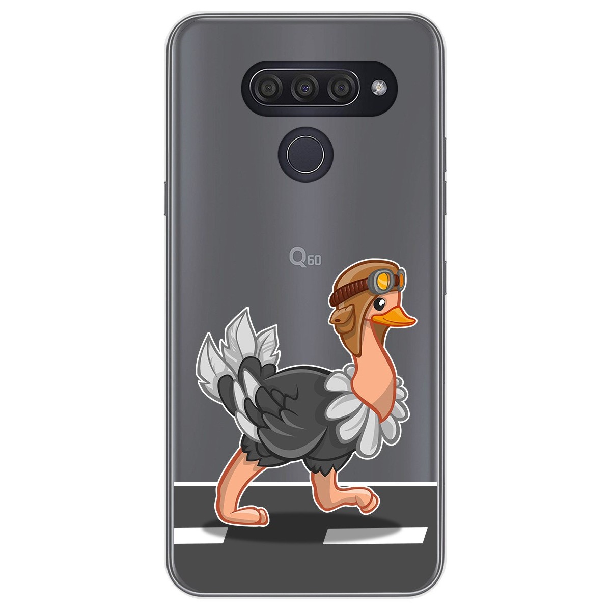Funda Gel Transparente para Lg Q60 / K50 diseño Avestruz Dibujos