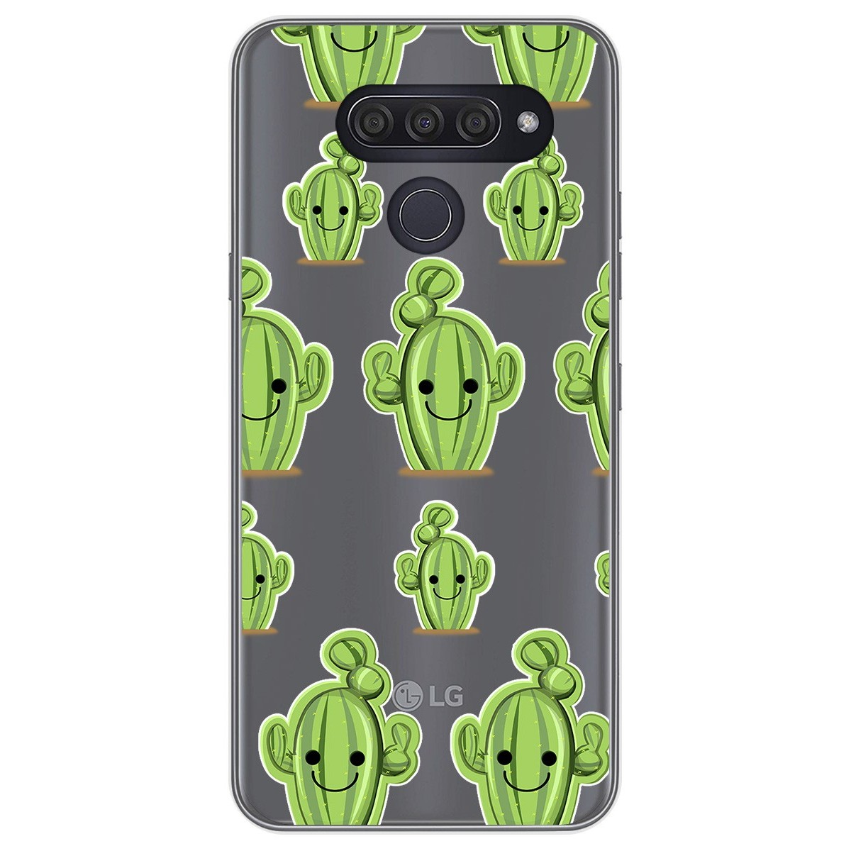 Funda Gel Transparente para Lg Q60 / K50 diseño Cactus Dibujos