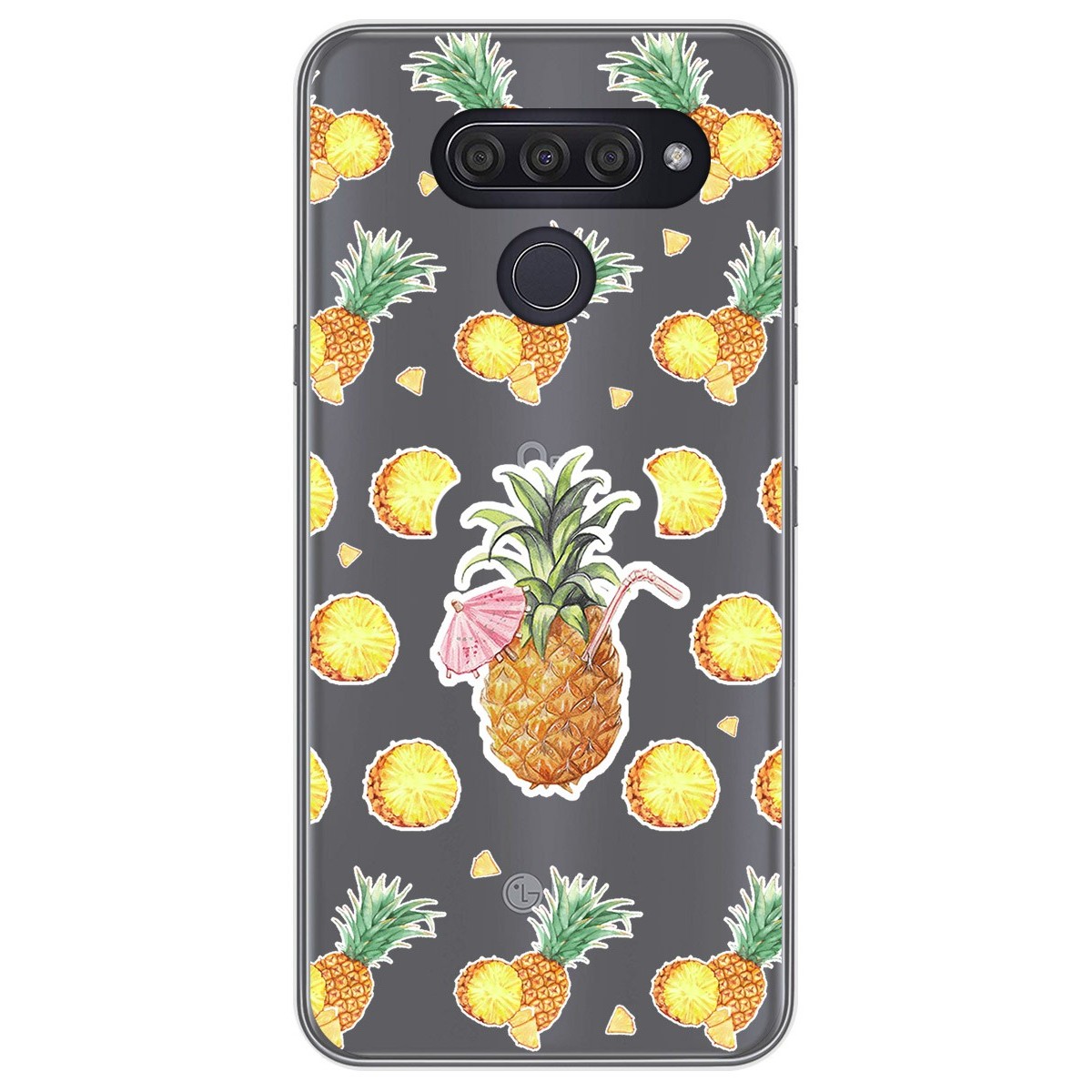 Funda Gel Transparente para Lg Q60 / K50 diseño Piña Dibujos