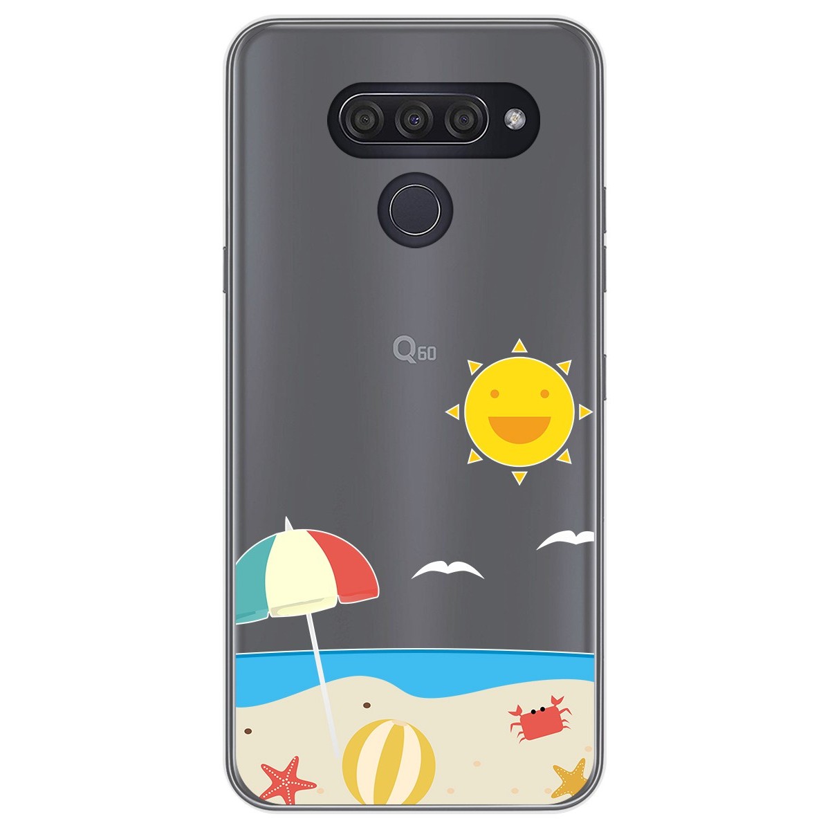 Funda Gel Transparente para Lg Q60 / K50 diseño Playa Dibujos