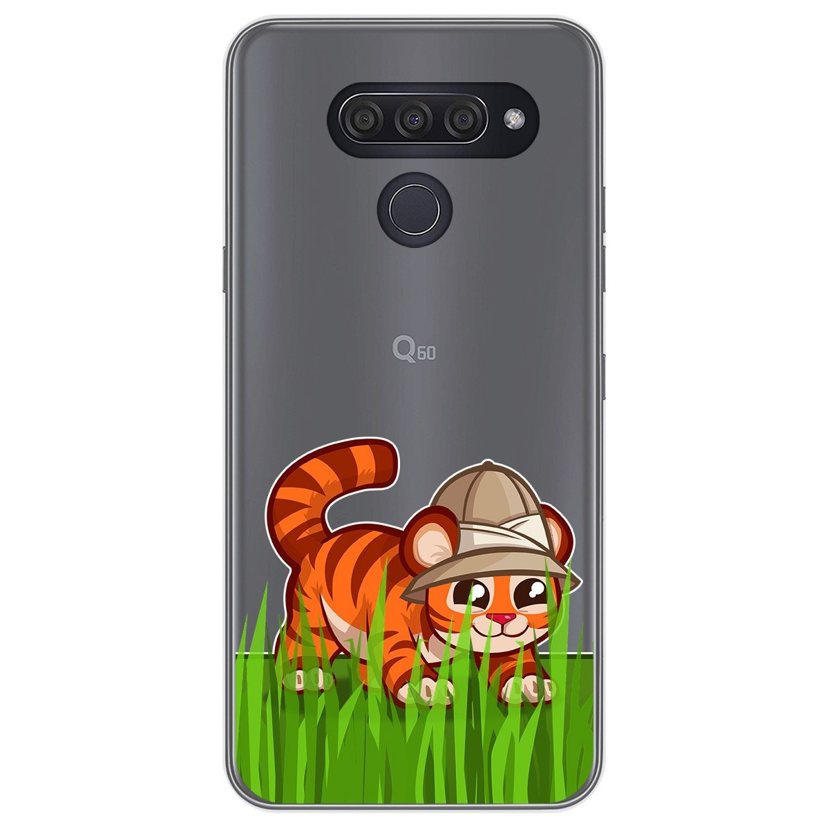 Funda Gel Transparente para Lg Q60 / K50 diseño Tigre Dibujos