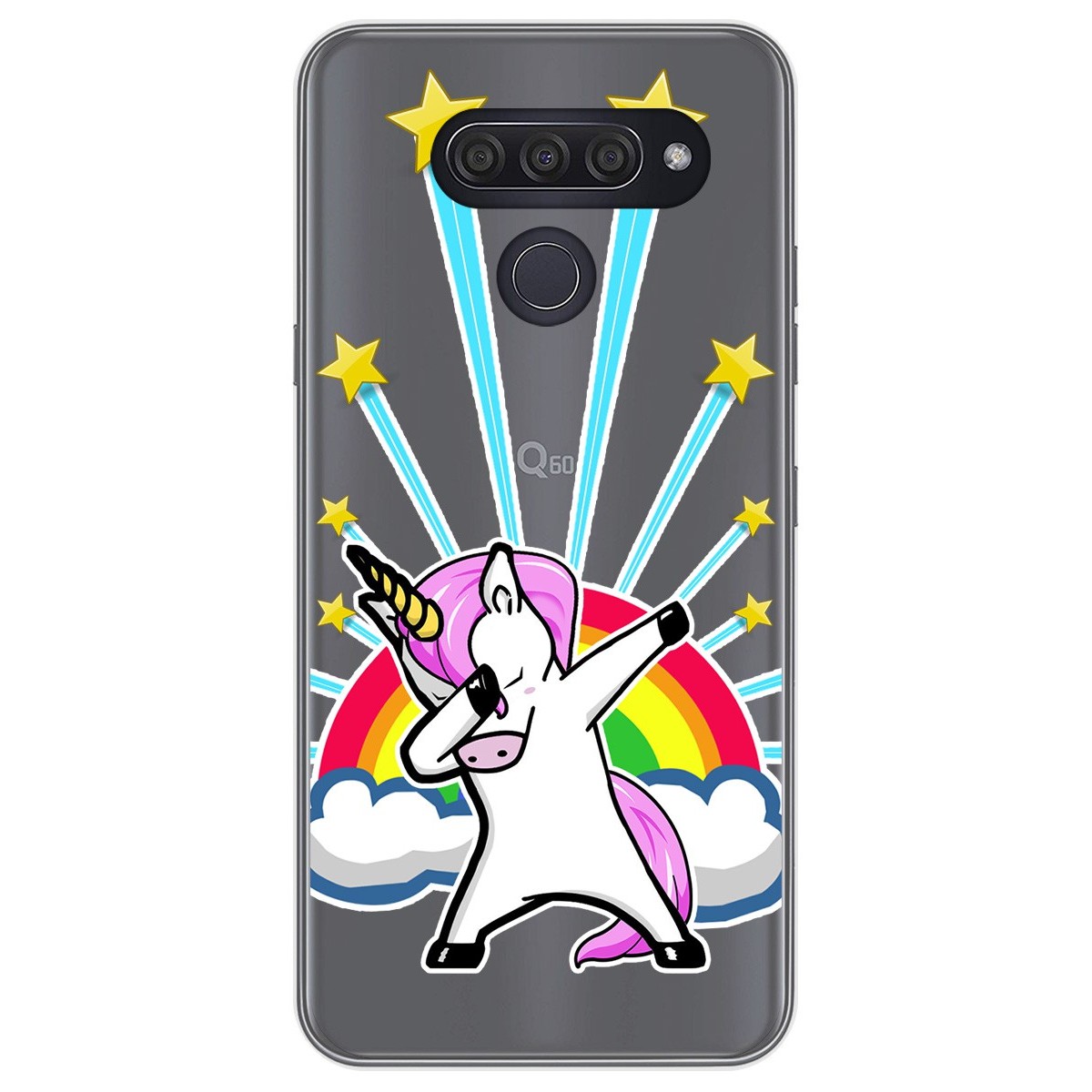 Funda Gel Transparente para Lg Q60 / K50 diseño Unicornio Dibujos