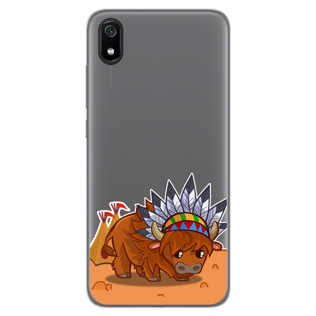 Funda Gel Transparente para Xiaomi Redmi 7A diseño Bufalo Dibujos