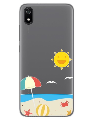 Funda Gel Transparente para Xiaomi Redmi 7A diseño Playa Dibujos