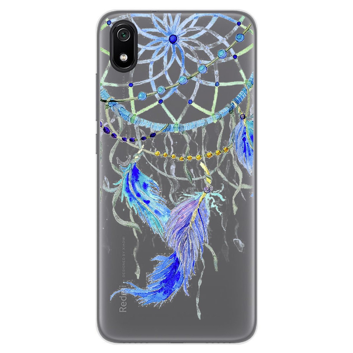 Funda Gel Transparente para Xiaomi Redmi 7A diseño Plumas Dibujos