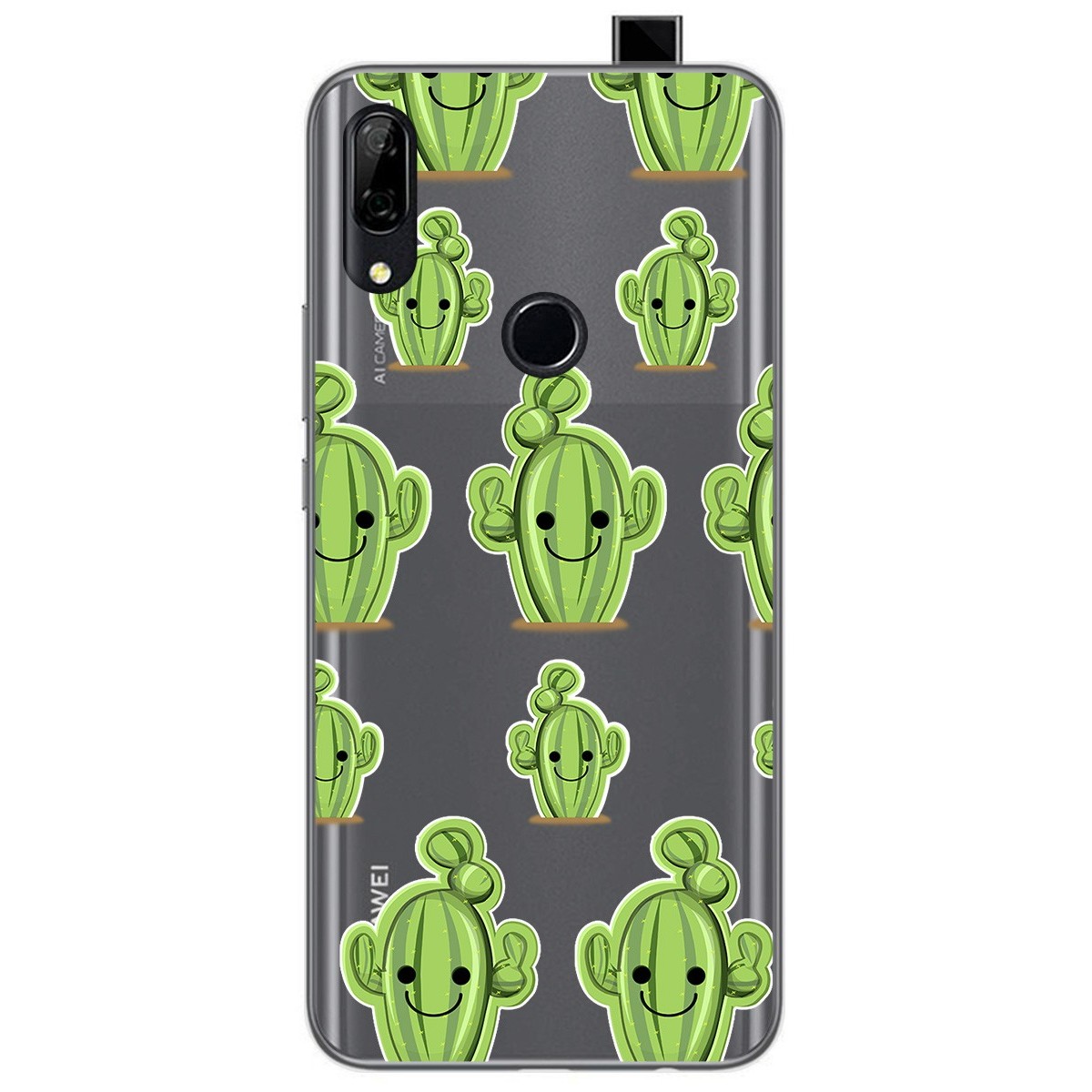 Funda Gel Transparente para Huawei P Smart Z diseño Cactus Dibujos