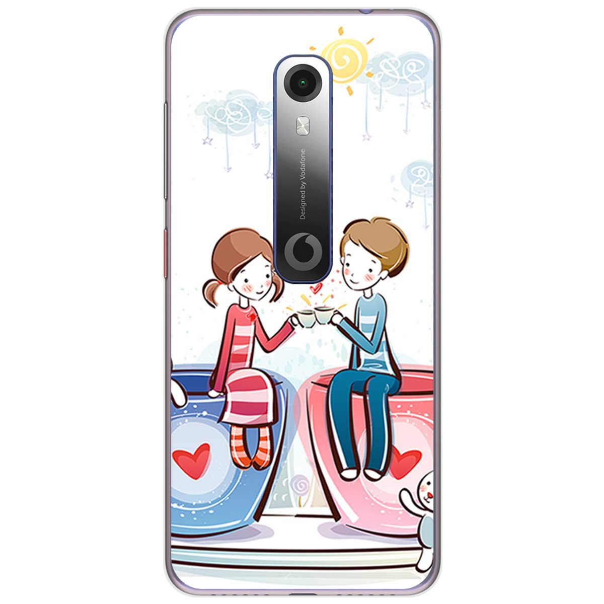 Funda Gel Tpu para Vodafone Smart N10 diseño Café Dibujos