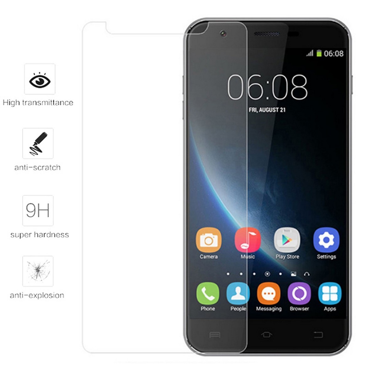 Protector Cristal Templado para Oukitel U7 Plus 4G Vidrio