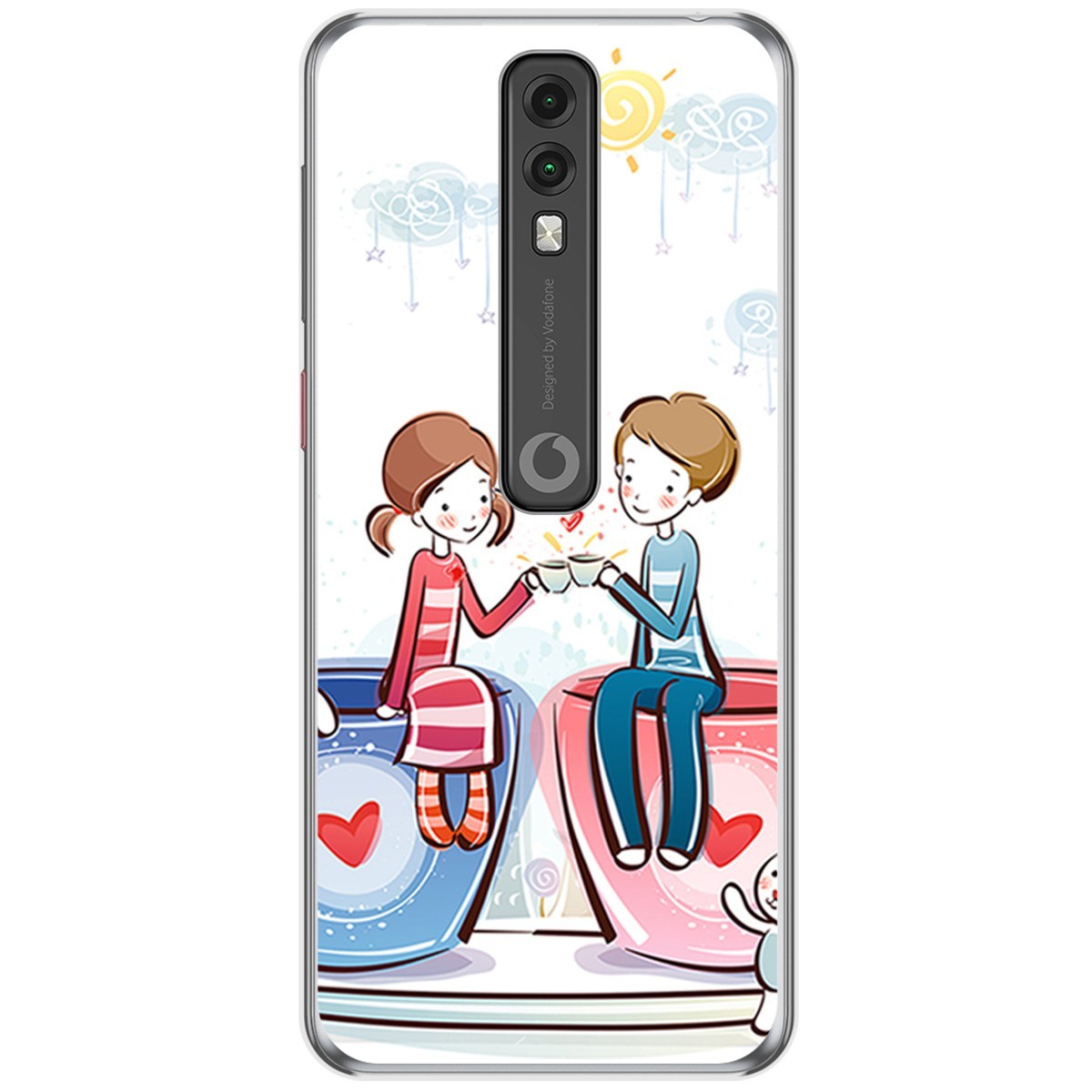 Funda Gel Tpu para Vodafone Smart V10 diseño Café Dibujos