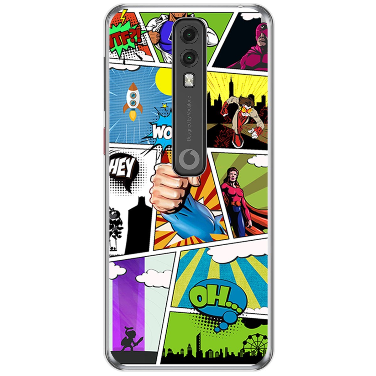 Funda Gel Tpu para Vodafone Smart V10 diseño Comic Dibujos