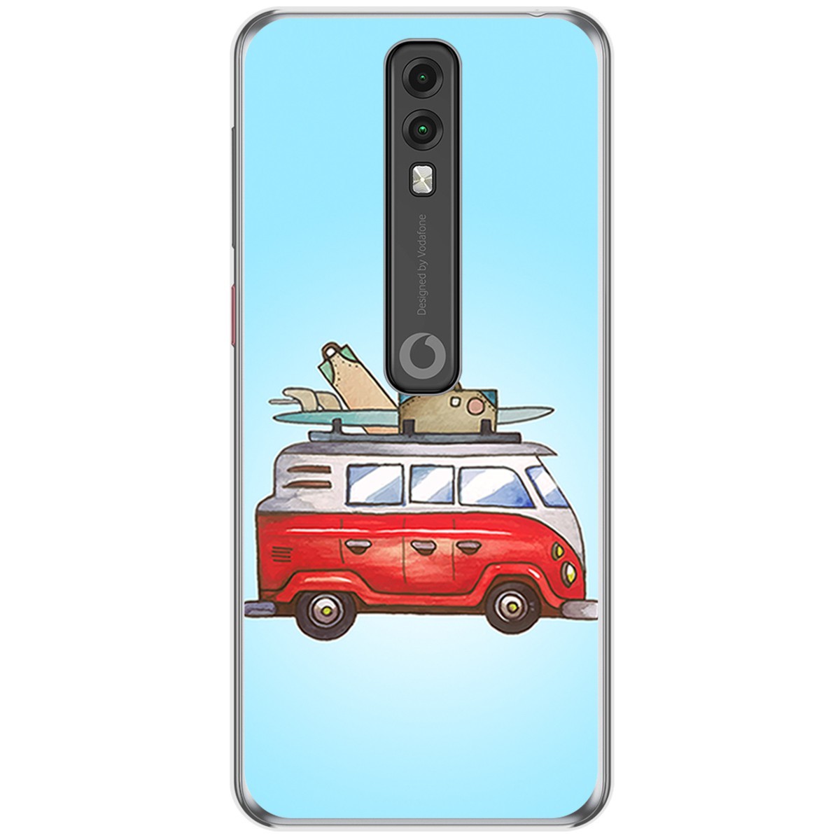 Funda Gel Tpu para Vodafone Smart V10 diseño Furgoneta Dibujos