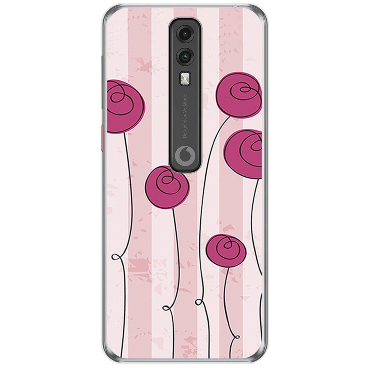 Funda Gel Tpu para Vodafone Smart V10 diseño Flores Vintage Dibujos