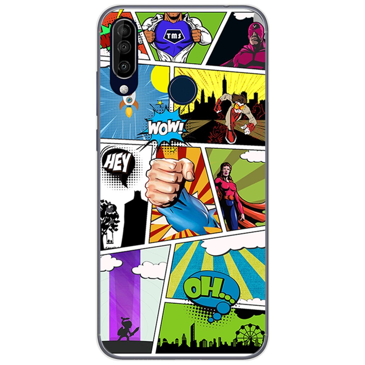 Funda Gel Tpu para Wiko View3 Pro diseño Comic Dibujos