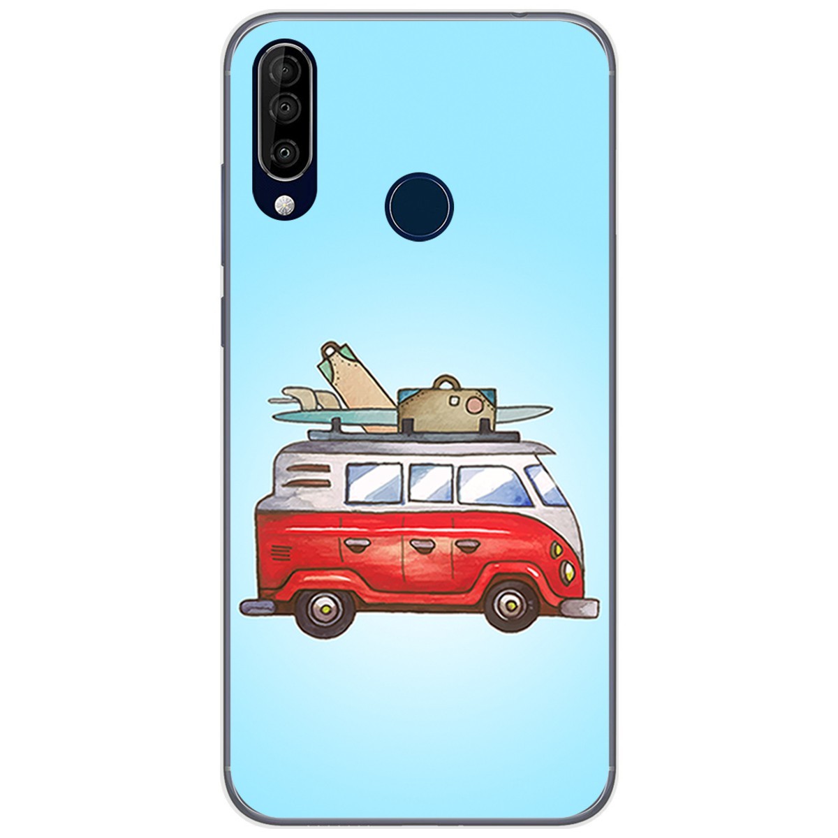 Funda Gel Tpu para Wiko View3 Pro diseño Furgoneta Dibujos