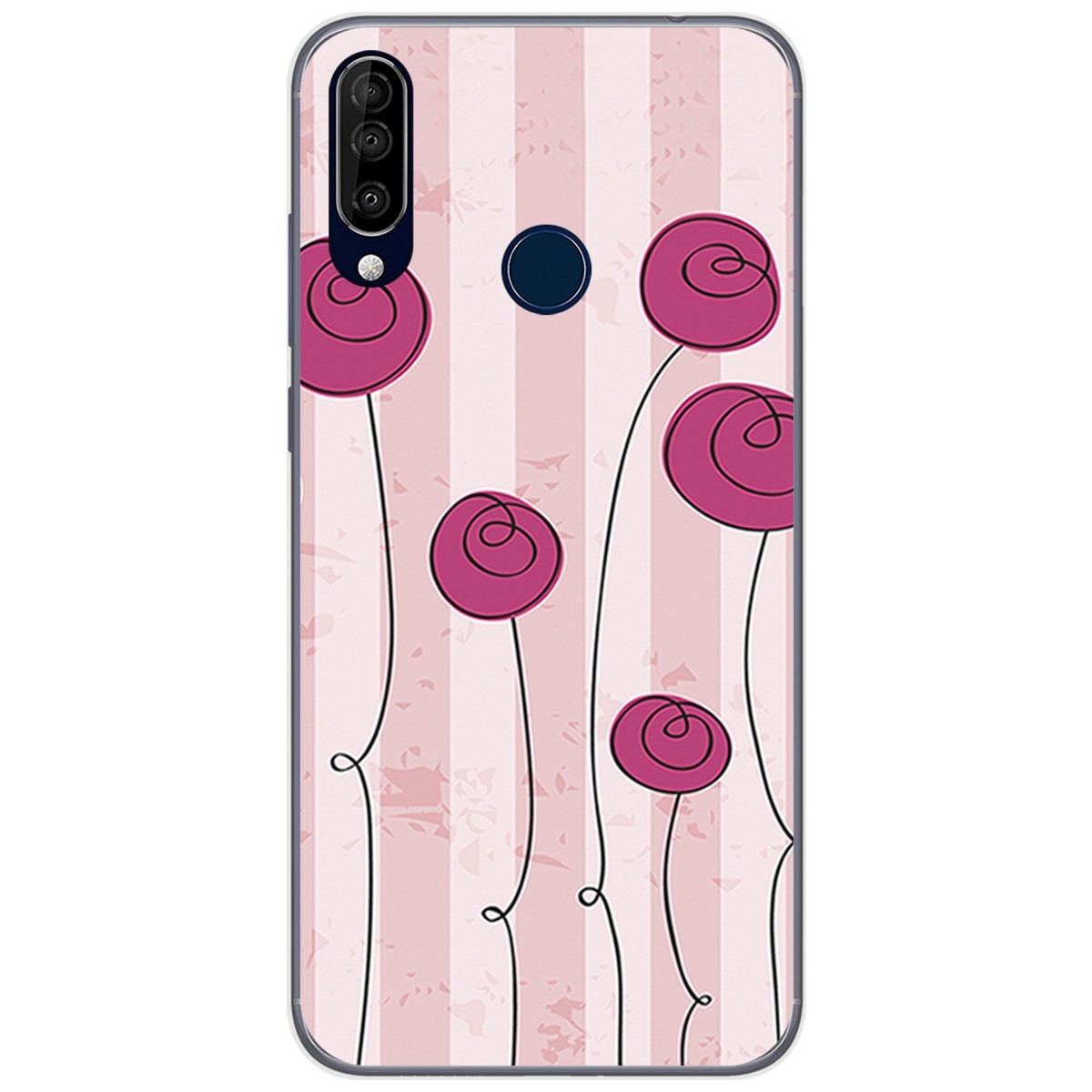 Funda Gel Tpu para Wiko View3 Pro diseño Flores Vintage Dibujos