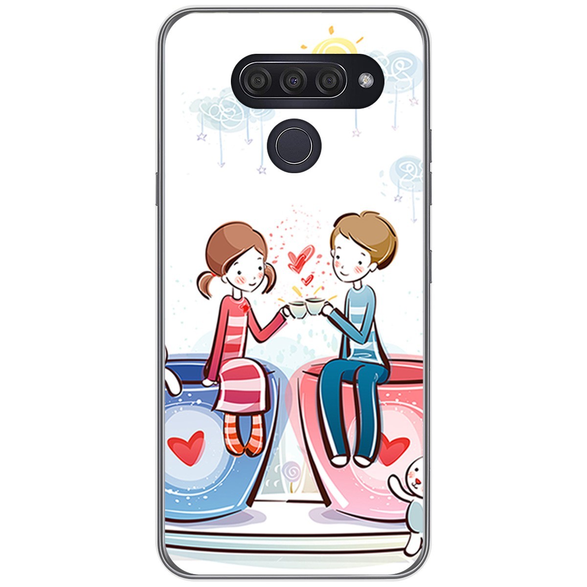 Funda Gel Tpu para Lg Q60 / K50 diseño Café Dibujos