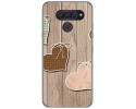Funda Gel Tpu para Lg Q60 / K50 diseño Corazones Madera Dibujos