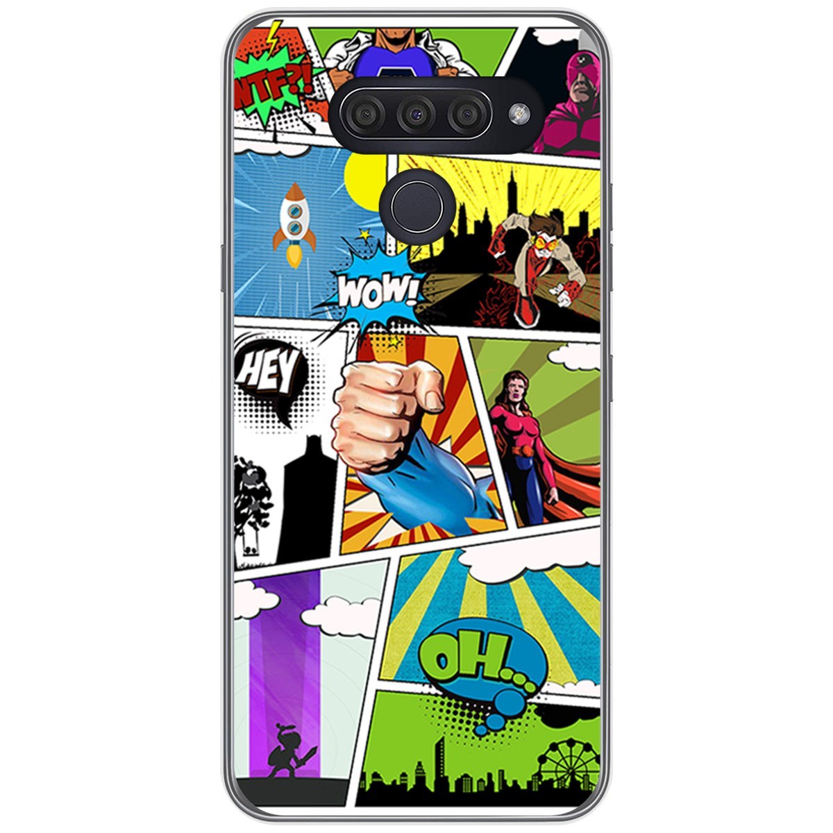 Funda Gel Tpu para Lg Q60 / K50 diseño Comic Dibujos